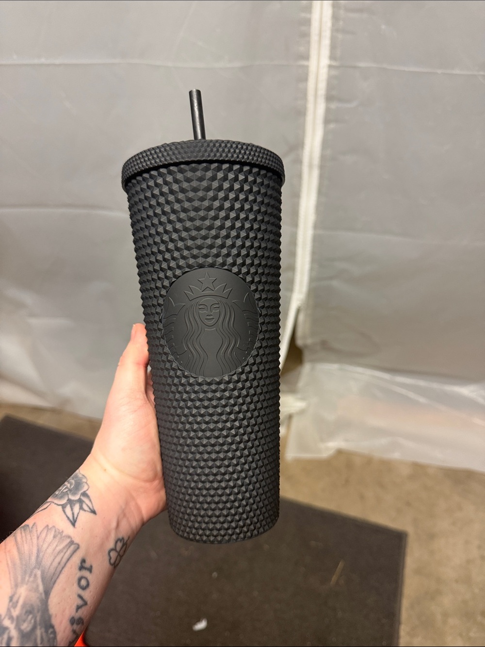 Starbucks Matte Black Studded Tumbler with Straw
